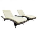 Savana 3-Piece Outdoor Wicker Lounge with Cushions and Coffee Table Grey and Beige