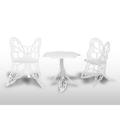 FlowerHouse 3-Piece Antique Design Metal Butterfly Bistro Set - White