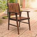 International Caravan Americana Highland Acacia Patio Dining Arm Chair - Set of 2