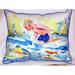 Betsy Drake HJ282 Boy & Fish Large Indoor & Outdoor Pillow 18 x 18