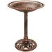 Best Choice Products Outdoor Rustic Pedestal Bird Bath Accent for Garden Yard w/ Fleur-de-Lis Accents Copper