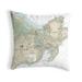 Betsy Drake 18 x 18 in. Ipswich Bay to Gloucester Harbor - MA Nautical Map Noncorded Indoor & Outdoor Pillow
