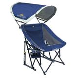 GCI Outdoor Pod Rocker SunShade Folding Canopy Rocking Camp Chair Royal Blue