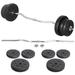 Easyfashion 55lb Barbell Dumbbell Weightlifting Set Black