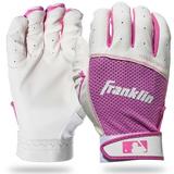 Franklin Sports Teeball Flex Series Batting Gloves - White/Pink - Youth Medium
