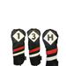 Majek Retro Golf Headcovers Black Red and White Vintage Leather Style 1 3 H Driver Fairway Wood and Hybrid Head Cover Classic Look