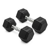 CAP Barbell 25lb Coated Rubber Hex Dumbbell Pair
