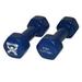 CanDo Vinyl Coated Dumbbells Pair Blue 5 lb 2pc Handheld Weights for Muscle Training and Workouts Color Coded Anti-Roll Home Gym Equipment Beginner and Pro