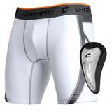 CHAMPRO Wind Up Compression Sliding Shorts with Cup Adult 2X-Large White