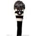 Majek #6 Hybrid Rescue Utility Black & White Golf Headcover Knit Pom Pom Retro Classic Vintage Head Cover