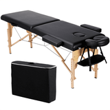 Easyfashion 84 2 Sections Adjustable Folding Massage Bed Black