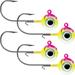 VMC Neon Moon Eye 3D Holographic Jig Fishing Lure Pink Fire UV Size 1/0 1/8 oz. 4 Count NME18-PFU