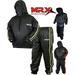 MRX Heavy Duty Sweat SAUNA SUIT With Hoodie Exercise Gym Suit Fitness Weight Loss Slimming MMA Training Black/Green (XXXL)