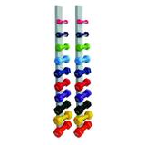 CanDo 20 Piece Vinyl Coated Dumbbell Weight Set with 2 Wall Racks Multicolor