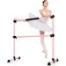 Goplus 4ft Portable Ballet Barre Freestanding Adjustable Double Dance Bar Pink