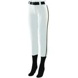 Augusta M Ladies Low Rise Collegiate Pant White/Black/Gold 1248