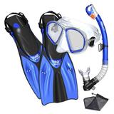 Promate Spectrum Snorkeling Fins Mask Snorkel Set Blue MLXL