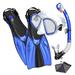 Promate Spectrum Snorkeling Fins Mask Snorkel Set Blue MLXL