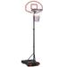 SMILE MART Height Adjustable Basketball Hoop System Portable Basketball Goal for Kids Youth 6.4-8.2 ft Red