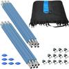 Machrus Upper Bounce Trampoline Safety Enclosure Set including Trampoline Net 6 Trampoline Poles Caps and Trampoline Pole Foam Sleeves - For 15ft Round Trampoline Frame - Installs Outside the Frame