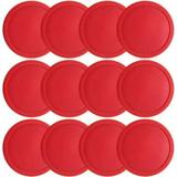 Brybelly set of two large red 3 1/4 Inch air hockey pucks for full size air hockey tables