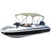 Summerset by Eevelle USA SS-363B Marine Grade 600D Outboard Watercraft 3-Bow Bimini Top Boat Vehicle Canvas Cover 36 High Frame 1â€� Aluminum Frame Hardware Straps and Storage Boot Khaki