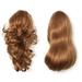 Onedor 15 Synthetic Fiber Curly Ponytail Hair Extension hairpiece with Clip-in Jaw Clips Dual-Use Hair Extensions (27#-Strawberry Blonde)