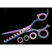 Sharkfin 7 Tooth Right Hand Professional Non-Swivel Rainbow Scissor Shears