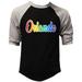 Men s Rainbow Orlando KT T145 Black/Gray Raglan Baseball T-Shirt Small Black/Gray