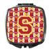 Letter S Football Cardinal and Gold Compact Mirror