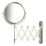 Jerdon 8 inch Diameter Wall-Mounted Makeup Mirror 7X-1X Magnification with Extention Arm Chrome Finish-Model JP2027C