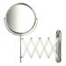 Jerdon 8 inch Diameter Wall-Mounted Makeup Mirror 7X-1X Magnification with Extention Arm Chrome Finish-Model JP2027C