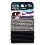 Scunci No Damage Comfortable All-Day Medium Hold Hair Elastics Black 18 Ct (8 pack)