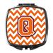 Letter Q Chevron Orange and Regalia Compact Mirror