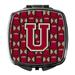 Letter U Football Garnet and Gold Compact Mirror