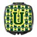 Letter U Football Green and Yellow Compact Mirror CJ1075-USCM