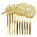 Crystal Peacock Feather Hair Comb Bridesmaid Wedding Party Prom - AB