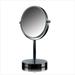 OVENTE 6 Round Desk Makeup Mirror with Stand 1X & 7X Magnifier Spinning Double Sided Polished Chrome MNLT60CH1X7X
