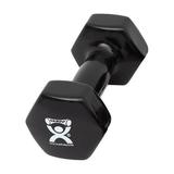 CanDo Vinyl Coated Dumbbell Black 8 lb Single 1pc Handheld Weight for Muscle Training and Workouts Color Coded Anti-Roll Home Gym Equipment Beginner and Pro