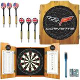 Trademark Global Corvette Model C6 Dart Board Cabinet with Bristle Board and Darts