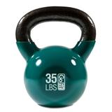 GoFit Classic Vinyl Coated Kettlebell with DVD and Training Manual 35lb - Green