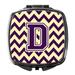 Letter D Chevron Purple and Gold Compact Mirror CJ1058-DSCM