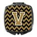 Carolines Treasures CJ1050-SCM-Parent Letter Chevron Black and Gold Compact Mirror CJ1050 multicolor