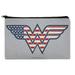 Wonder Woman USA American Flag Logo Makeup Cosmetic Bag Organizer Pouch