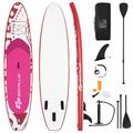 Goplus 10.5â€™ Inflatable Stand Up Paddle Board SUP W/Carrying Bag Aluminum Paddle Pink