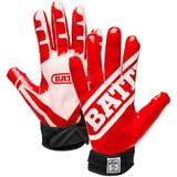 Battle Receivers Ultra-Stick Football Gloves - Small - Red/White