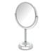JERDON Two-Sided Tabletop Makeup Mirror with 10x-1x Magnification & Swivel Design - Portable 6-Inch Diameter Mirror in Chrome Finish - Model JP910CB