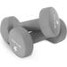 Yes4All 18 lbs Neoprene Dumbbells with Non Slip Grip Gray Pair