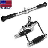 Fitness Maniac Tricep Bar Pull Down Press Cable Double D Rowing Attachment Home Gym Exercise Equipment