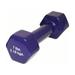 CanDo Vinyl Coated Dumbbell Purple 7 lb Single 1pc Handheld Weight for Muscle Training and Workouts Color Coded Anti-Roll Home Gym Equipment Beginner and Pro